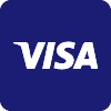 Logo van Visa met witte letters op een blauwe achtergrond.
