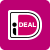 Logo van iDEAL met een gestileerde "D" en de tekst "iDEAL" in wit op een magenta achtergrond.